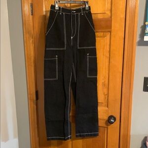 Black and White Casual Bottoms Straight Cut